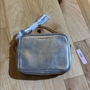 Silver faux snake skin purse